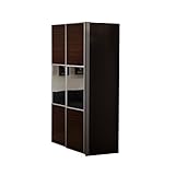 大型スライドドア・衣類収納 サローネ ワードローブ 幅100cm奥行62 本体：ブラウン 扉：D_コンビ[■]■□Op