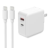 Dalugo MacBook用 充電器 Type-C 67W GaN採用 PD対応 ノートパソコン 急速充電器 タイプC ACアダプター 65W USB-C USB-A 2ポート 小型 軽量 対応 Mac 充電器 互換Macbook Pro 14 (2021)用 MacBook Pro 13用 MacBook Airに適合 Mac向け 電源アダプター 2m USB-Cケーブル付き
