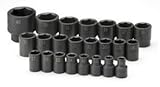 SK 4038 1/2-Inch Drive 6 Point Standard Metric High Visibility Impact Socket Set 23 Piece by SK Hand
