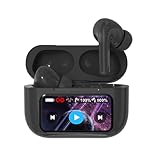 イヤホン bluetooth ワイヤレスイヤホン 【2025年改良型 スマートタッチディスプレイ搭載】 ブルートゥース Bluetooth5.4 ANC+ENCノイズキャンセリング技術 TWS 片耳/両耳 カナル型 HiFi 自動ペアリング マイク内蔵 ハンズフリー通話 低遅延 長時間持続 イコライザー機能 通勤/通学 iPhone/Android適用 (ブラック)