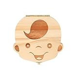 OUNONA 乳歯ケース 乳歯入れ 歯の収納ボックス 木製 可愛い　赤ちゃん 思い出 記念 お生産祝い　プレゼント（少年）