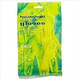 Large Yellow Flock Lined Rubber Gloves
