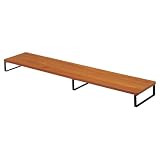 リヒトラブ パソコン台 モニター台 木目調 MDF 机上台 スリム ブラウン 幅100×奥行20×高さ8cm ロータイプ 耐荷重15kg A8005-9