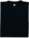 天竺半袖 Tシャツポケット付 80．ブラック S
