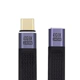cablecc USB4 40Gbps 延長ストレートケーブル オス-メス スリムフラット 240W電源 8K@60Hzビデオ 13cm