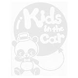 ホワイト（白） Kids in the car〈パンダ 動物〉ステッカー 帽子 蝶ネクタイ 着用 窓ガラス シール 車 キッズ イン ザ カー ※吸盤・マ...