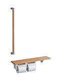 TOTO 天然木手すり 61シリーズ 紙巻器付き 棚幅60cm ダークウッド YHB61FLC#DRW (手すり・棚分離)
