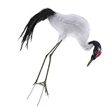 B Baosity 現実的　庭の鳥　タンチョウ　装飾　現実的　動物屋外の像　多機能　知的玩具　　全２色 - ヘッドドロップ