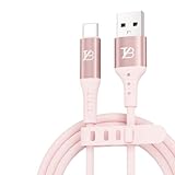 【TYB】タイプc 充電 ケーブル シリコン Type-C 充電ケーブル ノートパソコン充電 usb-c 急速充電 高速データ転送 スマホ シリコンケーブル 1m/2m (桜ピンク, USB-A TO TYPE-C（1m）)