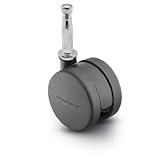 Shepherd Pilot Series 50mm Diameter Unhooded Die Cast Twin Urethane Wheel Caster, 5/16 Diameter x 1-