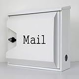 郵便ポスト郵便受けおしゃれかわいい人気北欧モダンデザイン大型メールボックス 壁掛けプレミアムステンレス ホワイト　白色ポストpm046