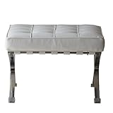 西秀家具店 バルセロナ オットマン YS-2012-0 (床保護脚カバー付き) ホワイト 合成皮革 ソファー用 スツール 足置き BARCELONA Chair 北欧 モダン デザイナーズ 激安 特価 % オフ ハリキリ価格