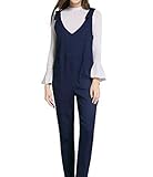 (オーセンティック) AUTHENTIC マタニティ サロペット オーバーオール オールインワン 妊婦服 大きいサイズ 産前 産後 (M, ネイビー)