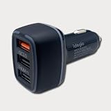 idegia Type-A3ポート (DC充電器QC+USB-A2ポート) 急速充電対応 自動識別機能搭載 コンパクト設計 3台同時充電可能 乗用車＆トラックOK! DC12V／24車共用 X-304