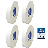 バトルウィン テーピングテープ ホワイトテープ 非伸縮タイプ 12mm幅 12m巻き ×4巻 + 除菌液2ml付き