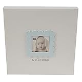 Mud Pie Baby Shower Keepsake Canvas Frame, Blue by Mud Pie