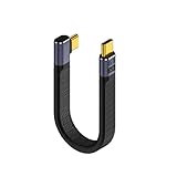 短いUSB Type-CtoC ケーブル 40Gbps高速データ転送&PD対応240W/5A急速充電& 8K@60Hz映像出力 サイドベンド USB-C to USB-C ケーブル 約13cm USBケーブル フラットケーブル