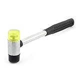 25mm Black Plastic Coated Grip Dual Head Rubber Hammer Household Tool [並行輸入品]