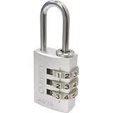 ABUS（アバス）:ABUS ナンバー可変式南京錠 145-20 シルバー 145-20-SI 型式:145-20-SI