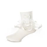 DressforlessマルチカラーGirls Socks withカラーフリルオーガンジーレースとリボン US サイズ: M カラー: ホワイト