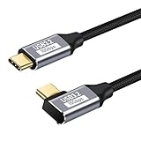 Type C to Type C ケーブル L字 ナイロン編み USB C to USB C ケーブル USB3.1 Gen2(10Gbps) 高速データ転送 100W PD急速充電 4Kビデオ伝送 MacBook/iPad/Surface/Switch/Xperia/Galaxy/Huawei等タイプusb-c機種対応 1M