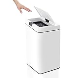 WEIMALL ゴミ箱 自動 45L 48L 自動開閉 ステンレス センサー 大容量 スリム おしゃれ 電池式 ステンレス キッチン 生ゴミ （スクエア,ホワイト）