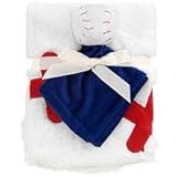 Baseball 2 Piece Gift Set Baby Blankets Security Lovie Lovie Blankie and Full Size Plush Blanket Nur