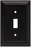 Brainerd 64219 Architectural Single Toggle Switch Wall Plate / Switch Plate / Cover Flat Black [並行輸入