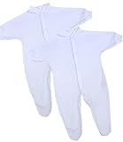 BabyPrem Prematureベビー2コットンSleepsuits Footies 0 – 7.5lb カラー: ホワイト