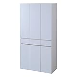 JK Alnair 鏡面食器棚 90cm幅 FAL-0008WH