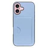 LOOF SKIN SLIM-SLOT レザー カード収納 スマホケース for iPhone 16 用 ケース カバー 背面 ストラップホール カードポケット シンプル 耐衝撃 薄型 軽量 leather [ベビーブルー]