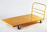 業務用台車 平台車 大型台車 スチール台車 重量台車　耐荷重900kg イエロー 1830x920mm