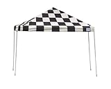 ShelterLogic 22543 12x12 ST Pop-up Canopy Checkered Flag Cover Black Roller Bag