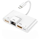iPhone/iPad用 有線LAN アダプタ　LAN iPad/Lightning用 RJ45 イーサネット 変換アダプター　10/100/Mbps プラグ＆プレイ 最新IOS14 高速有線 安定 充電同期 在宅勤務 ウェブ会議対応 海外旅行 出張 お泊り iPhone 12 Pro/12/SE/11/XRなど対応