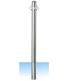 安全・サイン８ 　車止め サンキン メドーマルク ポストタイプ ステンレス製 固定式 フック2ケ付 φ60.5×L1100mm(全長)SP2-6