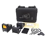 ProWildGear R M R タイプ サイド操作 レフレックスダットサイト レッドスポット照準器 グロック用マウント、QDオートロックマウント 、キルフラッシュ保護 (ブラック/保護メッシュカバー)