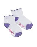 Hanes 37-6 Girls Infant ToDDler Ankle Socks Size 4T-5T, White With Asst Heel And Toe Multicolored