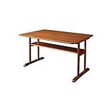 ブラウン／高級感 オシャレ 木目 ウレタン塗装 棚付き