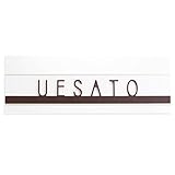 表札 42×210 210mm×42mm 40×210 ステンレス調 スライド式 (ホワイト×茶文字)