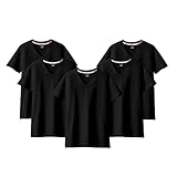 Tシャツ メンズ Vネック 半袖 綿100% ５枚組 肌着 メンズ インナーシャツセット 防菌防臭 クセになる肌触り 無地 Tシャツ 春夏秋冬 服(ブラック, XL)