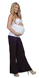レディースマタニティジャージーカジュアルBoho Fold Over Waist Long Wide Leg Palazzo Pants US サイズ: M カラー: ブラック