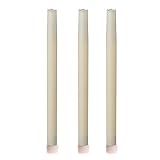 simplux DFL Smooth Flameless Real Wax Taper Candle (Pack of 3), 12, Ivory by SIMPLUX