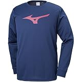 [ミズノ] トレーニングウェア Tシャツ(長袖) 長袖 スタンダード 吸汗速乾 32MA9145 ドレスネイビー/マゼンタ M