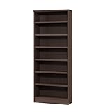 本棚 幅70 高さ180 7段 日本製 大容量 書棚 木製 収納 収納棚 コミック収納 文庫本棚 棚 ラック エースラック タフ カラーラック ダークブラウン B075M86Q8Z