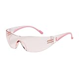 Eva 250-10-0904 Rimless Safety Glasses with Clear/Pink Temple, Pink Lens and Anti-Scratch Coating by