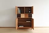 【リビング 収納棚】 ブリック80　ミドルキャビネット ブラックチェリー