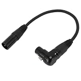 Ongwan XLR マイク延長ケーブル アダプター 直角 XLR からストレート XLR ケーブル PVC (1メートル/3.3フィート)