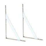 Homyl 2個　金属製　L型　壁掛け　ブラケット　ラックサポート　500x300x3mm　全2色 - 白