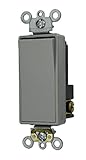 Leviton 5621-2GY 20-Amp 120/277-Volt Decora Plus Rocker Single-Pole AC Quiet Switch, Gray [並行輸入品]