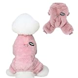AmzBarley 犬の服 秋 冬 ロンパース シャツ パジャマ セーター フランネル ベルベット Dカン付き 犬 服 ロンパース 柔らかい 防寒 暖かい ふわふわ もこもこ つなぎ ドッグウェア フリース 犬服 小型犬 服 冬 ルームウェア お出かけ 散歩 抜け毛対策 小型犬 中型犬 犬服 猫服 ペット服